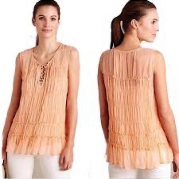Anthropologie Tops - Anthropologie Floreat Calla Lace-up Tank Top Blouse 
Size 6